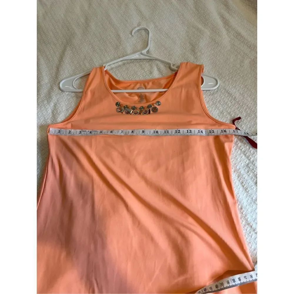 Ruby Rd. Orange tank with silver collar details - Picture 8 of 9